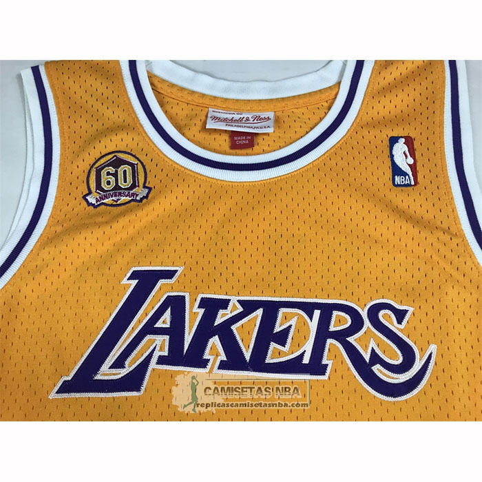 Camiseta Los Angeles Lakers Kobe Bryant NO 24 Autentico 2007-08 Amarillo